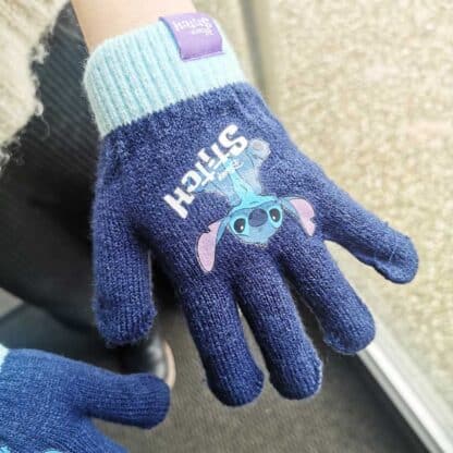 Paire de gants pour enfant Stitch - Bleu marine