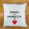 Coussin personnalisé Pixel coeur - 40x40 cm - Cadeau Saint Valentin – Image 3