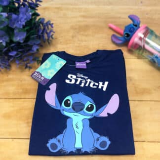Stitch - T-shirt manches longues en coton pour enfant - Bleu marine