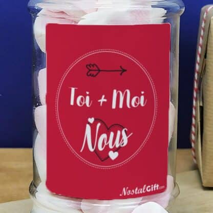 Bonbonnière coeurs guimauve  "Toi+Moi" - Cadeau Saint Valentin