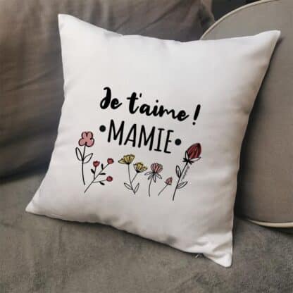 Coussin “Je t'aime Mamie” –  Cadeau Grand-Mère