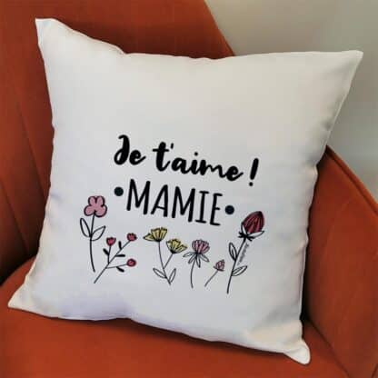 Coussin “Je t'aime Mamie” –  Cadeau Grand-Mère