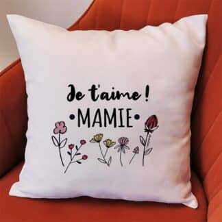 Coussin “Je t'aime Mamie” –  Cadeau Grand-Mère