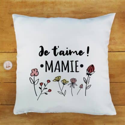 Coussin “Je t'aime Mamie” –  Cadeau Grand-Mère