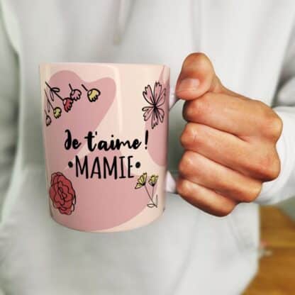 Mug "Je t'aime mamie"  -  Cadeau personnalisable