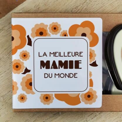 Cœurs au chocolat noir rouge et blanc x4 "La meilleure mamie du monde"