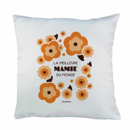 Coussin “La meilleure mamie du monde” personnalisable –  Cadeau Grand-Mère