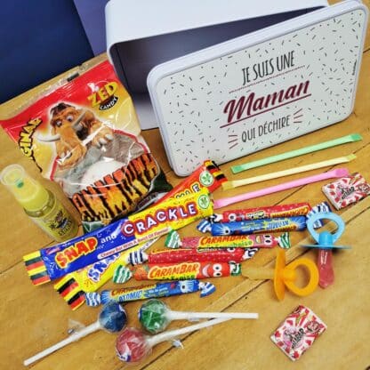 Coffret bonbons des années 90  "Je suis une maman qui déchire"- cadeau personnalisé