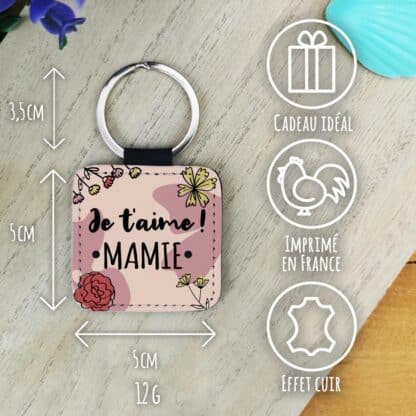 Porte clé "Je t'aime mamie" - Cadeau Mamie