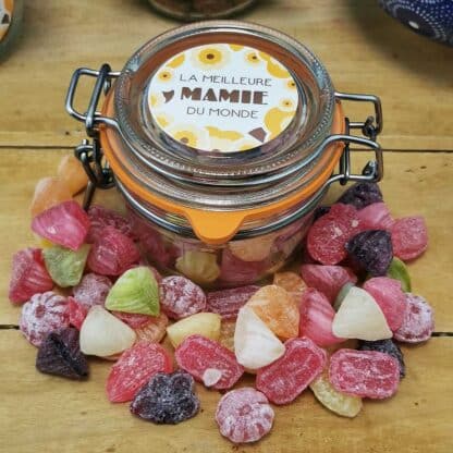 Bocal LE PARFAIT - "Meilleure mamie du Monde" et ses bonbons rétro "Made in France" - 100g