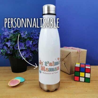 Bouteille isotherme 500 ml  "Je t'aime maman"- cadeau personnalisable