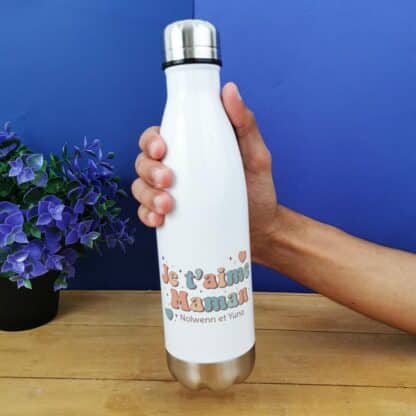 Bouteille isotherme 500 ml  "Je t'aime maman"- cadeau personnalisable