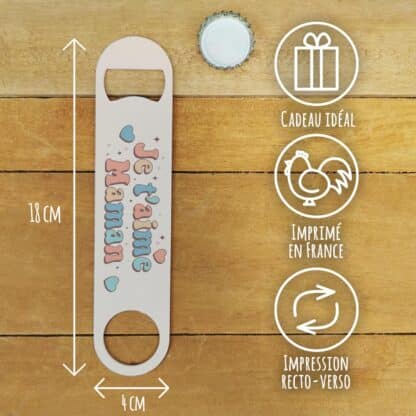 Décapsuleur cuisine "Je t'aime maman" - cadeau personnalisable – Image 2