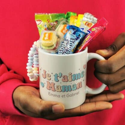 Mug bonbons des années 2000 "Je t'aime maman" - cadeau personnalisable – Image 4