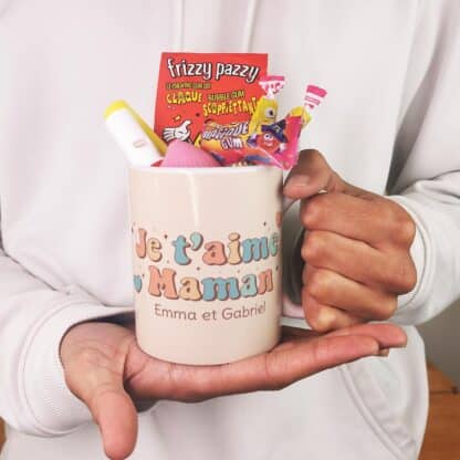 Mug bonbons des années 80  "Je t'aime maman" - cadeau personnalisable