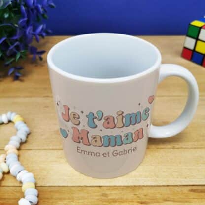 Mug "Je t'aime maman" - Cadeau personnalisable