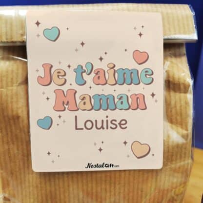 Sachet Bonbon des années 80 -"Je t’aime Maman" personnalisé