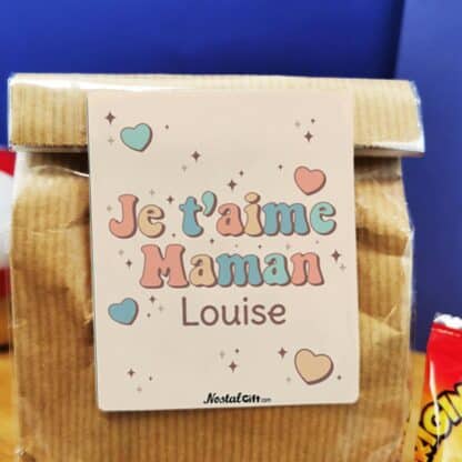 Sachet Bonbon des années 90 -"Je t'aime Maman" personnalisé