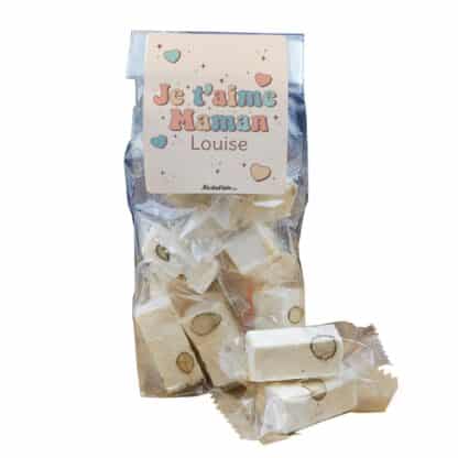 Nougat tendres x 15 - "Je t'aime Maman" - Cadeau Maman personnalisable