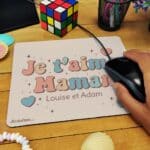 Tapis de souris "Je t'aime maman"- cadeau personnalisable