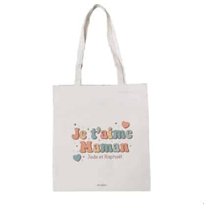 Tote bag “Je t'aime Maman”- Cadeau maman personnalisable