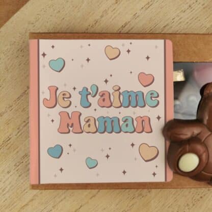 Oursons au chocolat au lait x3 "Je t'aime maman"