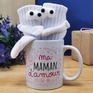 Mug "Ma maman d'amour" et ses chaussettes aimantées