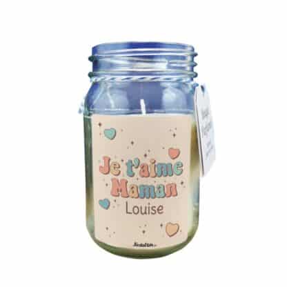 Bougie Jar personnalisée "Je t'aime maman"- cadeau maman