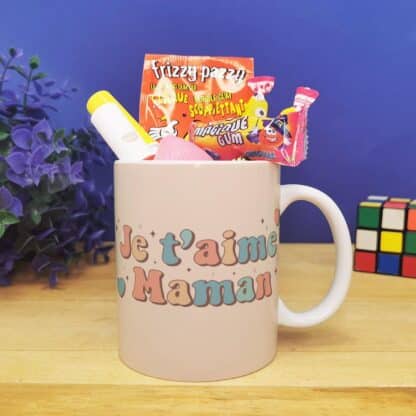 Mug bonbons des années 80  "Je t'aime maman" - cadeau personnalisable