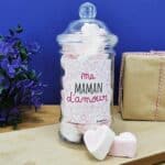 Cœurs "Ma maman d'amour" au chocolat au lait rouge et blanc x4