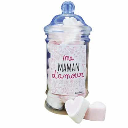 Bonbonnière coeurs guimauve "Ma maman d'amour"