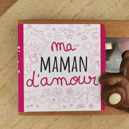 Oursons "Ma maman d'amour" au chocolat au lait x 3