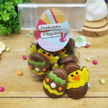 Sachet 6x Poussins et 6x Oeufs en chocolat au lait - Joyeuses Pâques (Oeuf) – Image 5