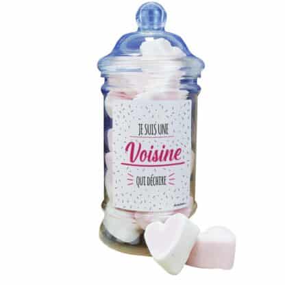 Bonbonnière coeurs guimauve  x15 "Je suis une voisine qui déchire" – Image 5