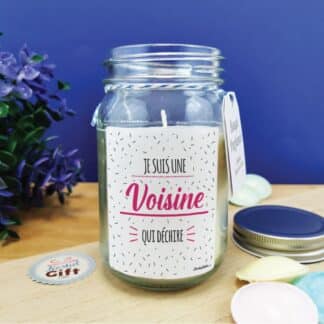 Bougie Jar "Je suis une voisine qui déchire"