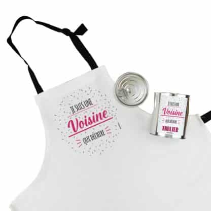 Tablier de cuisine "Je suis une voisine qui déchire" - cadeau personnalisable