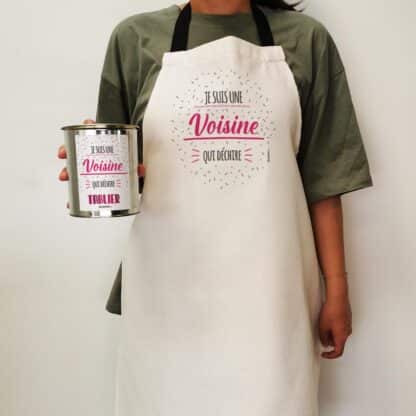 Tablier de cuisine "Je suis une voisine qui déchire" - cadeau personnalisable