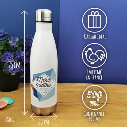 Bouteille isotherme 500ml  "Merci Maître"