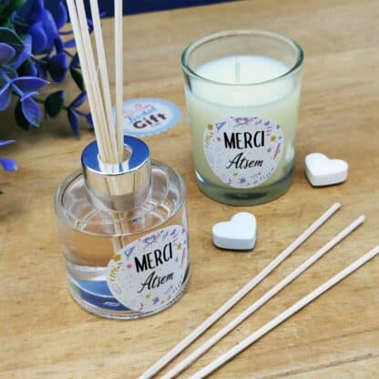 Coffret cadeau Atsem - Set de diffuseur de parfum + Bougie - "Merci Atsem" – Image 5