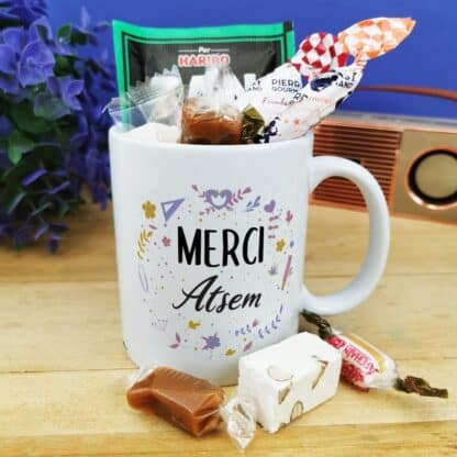 Mug bonbons des années 60 "Merci Atsem"