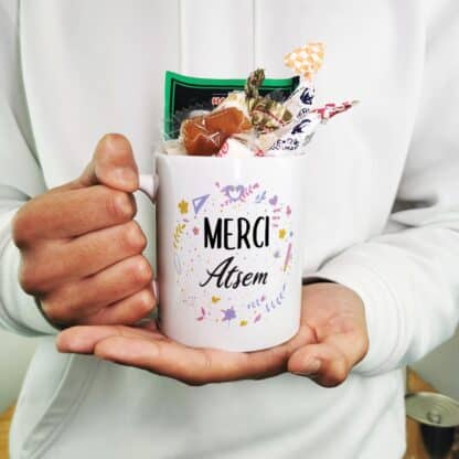 Mug bonbons des années 60 "Merci Atsem"