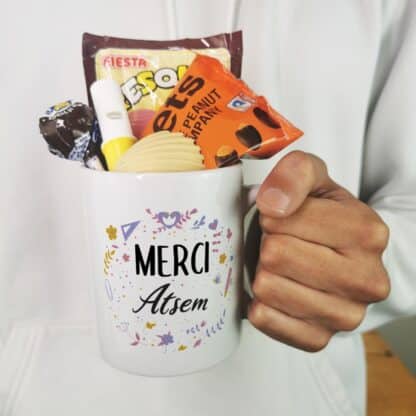 Mug bonbons des années 70 "Merci Atsem"