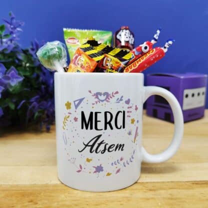 Mug bonbons des années 90 "Merci Atsem"