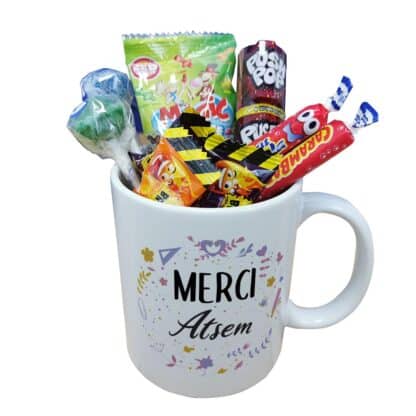 Mug bonbons des années 90 "Merci Atsem"