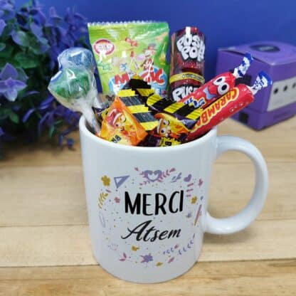 Mug bonbons des années 90 "Merci Atsem"