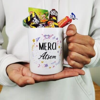 Mug bonbons des années 90 "Merci Atsem"