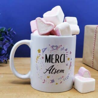 Mug "Merci Atsem" et ses guimauves coeurs x10