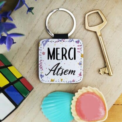 Porte clé "Merci Atsem" - Collection florale – Image 3