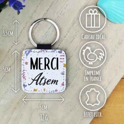 Porte clé "Merci Atsem" - Collection florale – Image 4