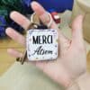 Porte clé "Merci Atsem" - Collection florale